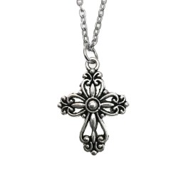 Choker Kors Cross Symbol Halsband Rostfri Kedja Gothic 