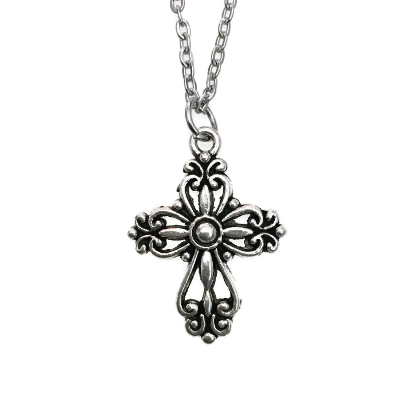 Choker Kors Cross Symbol Halsband Rostfri Kedja Gothic 