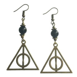 Örhängen Dödsrelikerna Brons Onyx Deathly Hallows Harry Potter 