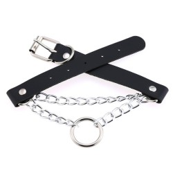 Choker O RING Collar O-ring RÖD PU-läder Halsband Goth Harness