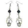 Örhängen Dödskalle Silver Skull Halloween Svart Rostfri Krok