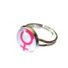 Ring Feminist Rosa/Vit Feminism Kvinnosymbol Venus