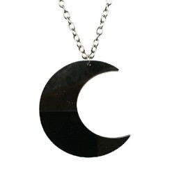 Halsband Måne Crescent Moon Svart Oversize Pagan Wicca