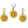 Halsband 3-delat set Örhängen Citron Lemon Citrusfrukt Fruit