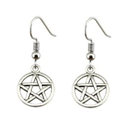 Örhängen Pentagram Wicca Pagan Silver Symbol