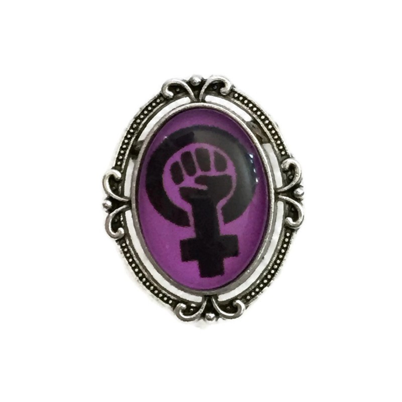 Pin Brosch Feminist Venus Kvinnosymbol Feminism Silver/Lila