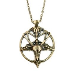 Halsband Get Baphomet Inverterat Pentagram Goat Ockultism Magi