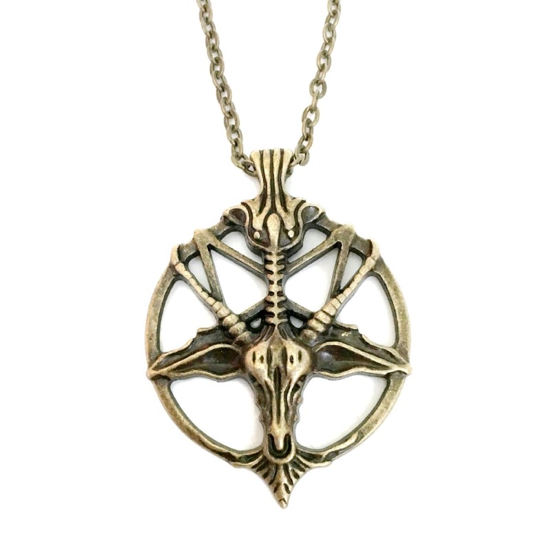 Halsband Get Baphomet Inverterat Pentagram Goat Ockultism Magi