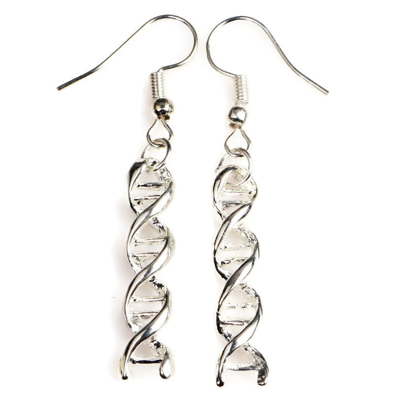 Örhängen DNA Spiral Helix Molekyl Biokemi Mini Rostfri Krok