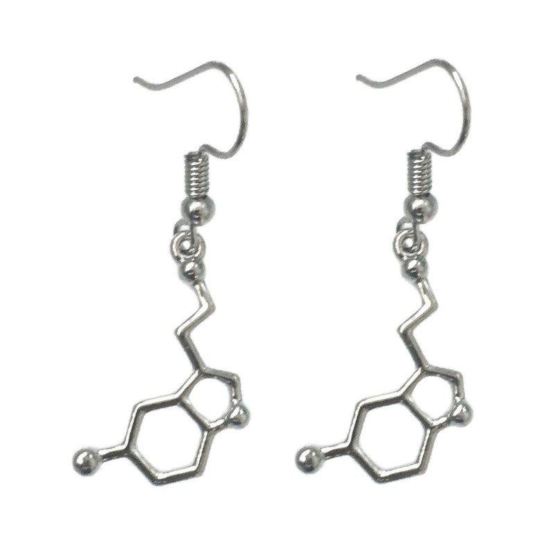 Örhängen Serotonin Symbol Molekyl Kemi