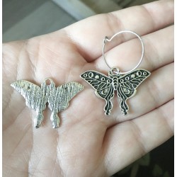 Creoler Slända Triple Moon Moth Fjäril Wicca  Rostfria ringar