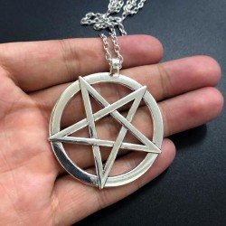 Halsband Pentagram XL Inverterat Ockultism Wicca Pagan 60 cm