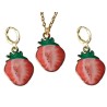 Örhängen Jordgubbe Halsband 3-delat Set Strawberries Frukt Bär