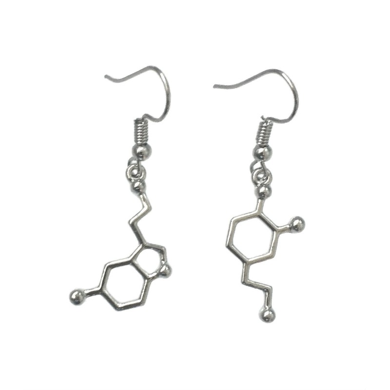 Örhängen Molekyl Dopamin Serotonin Asymmetriska Rostfri Krok