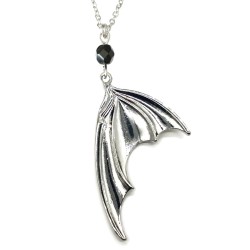 Halsband Fladdermus Bat Wing Svart/Silver Vinge Halloween 