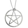 Halsband Pentagram XL Wicca Pagan Rostfri kedja 50 cm