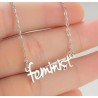 Halsband Feminist Text Minimalistiskt Rostfritt Stål Feminism 
