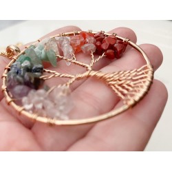 Halsband Livets Träd CHAKRA Tree Of Life Guldfärgad Lång kedja