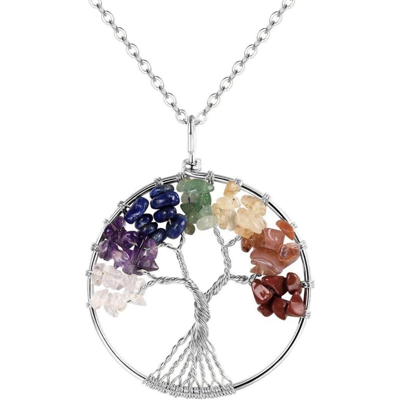 Halsband Livets Träd CHAKRA Tree Of Life lång kedja New Age