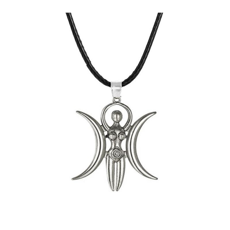 Halsband Triple Moon Goddess Gudinna Crescent Pagan 