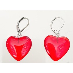 Örhängen Hjärta Röd Rostfritt stål Heart Partner Love Kärlek