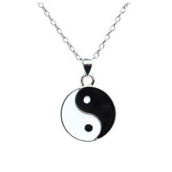 Halsband Yin Yang Symbol Tai Chi Rostfri kedja