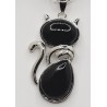 Halsband KATT Svart Onyx Wicca Pagan New Age Halloween Rem