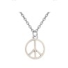 Halsband Peace Symbol Mini Fredstecken Rostfri kedja