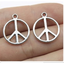 Halsband Peace Symbol Mini Fredstecken Rostfri kedja