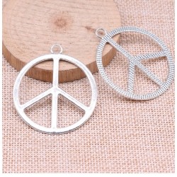 Halsband PEACE Symbol Fredstecken XL Rostfri Kedja