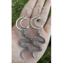 Örhängen Måne XL Orm Snake Serpent Crescent Moon Halvmåne 