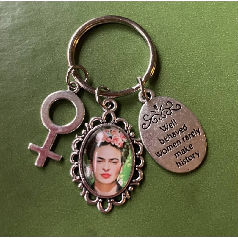 Nyckelring Frida Kahlo Silver Feminist Feminism Ikon Symboler