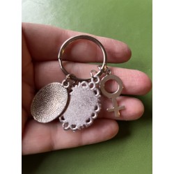 Nyckelring Frida Kahlo Silver Feminist Feminism Ikon Symboler