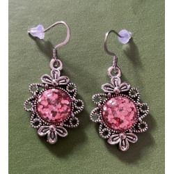 Örhängen Rosa glitter...