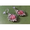Örhängen Rosa glitter Gothic Viktoriansk Snirkel Rostfri Krok