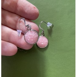Örhängen Pastellrosa Glitter Kawaii Anime Rostfri krok.