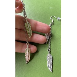 Örhängen Fjädrar Fjäder Långa Dingel feather Rostfri Krok