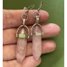 Örhängen Rosenkvarts Rostfri Krok Healing Wicca Pagan New Age 