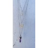 Halsband Ametist Pentagram Måne 3 i 1 Layered Wicca Rostfri 