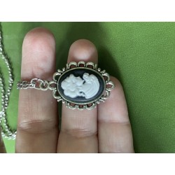 Halsband Kamé Camé Came Svart Kame Viktorian Rostfri kedja