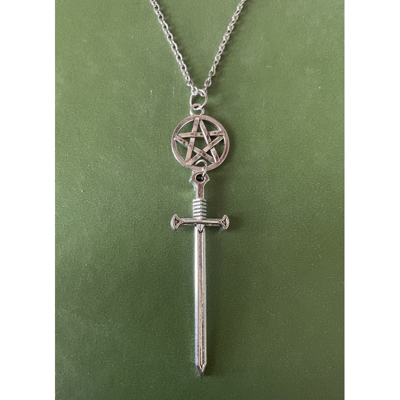 Halsband Svärd Pentagram Dagger Rostfri kedja