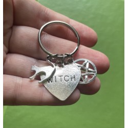Nyckelring Witch Pentagram Katt Wicca Pagan 