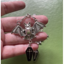 Örhängen Fladdermöss Bat Halloween Kista Coffin Fladdermus Goth