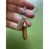 Halsband Tigeröga Fjäder Feather Boho Hippie New Age