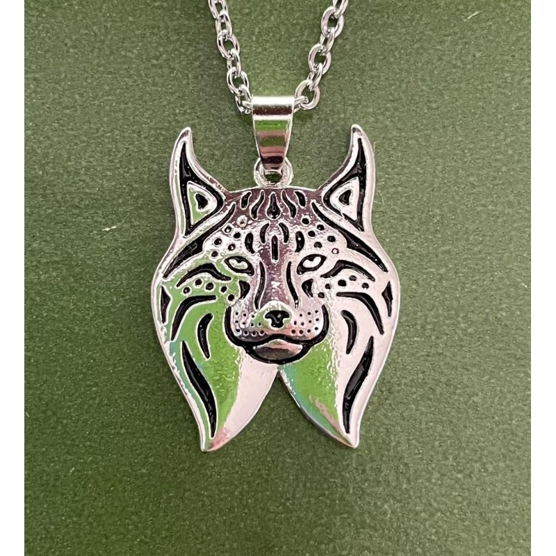 Halsband LO Lynx Lodjur Kattdjur Djurälskare Rostfri Kedja