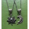 Halsband Sol Måne Kompis Partner 2 st Sun Moon Rostfri kedja
