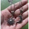 Halsband Sol Måne Kompis Partner 2 st Sun Moon Rostfri kedja