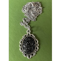 Halsband Svart Glitter Drus...
