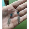 Örhängen Fjäder Feather Turkos Fjädrar Boho Hippie Rostfri krok