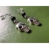 Örhängen Dödskalle Silver Skull Halloween Svart Rostfri Krok